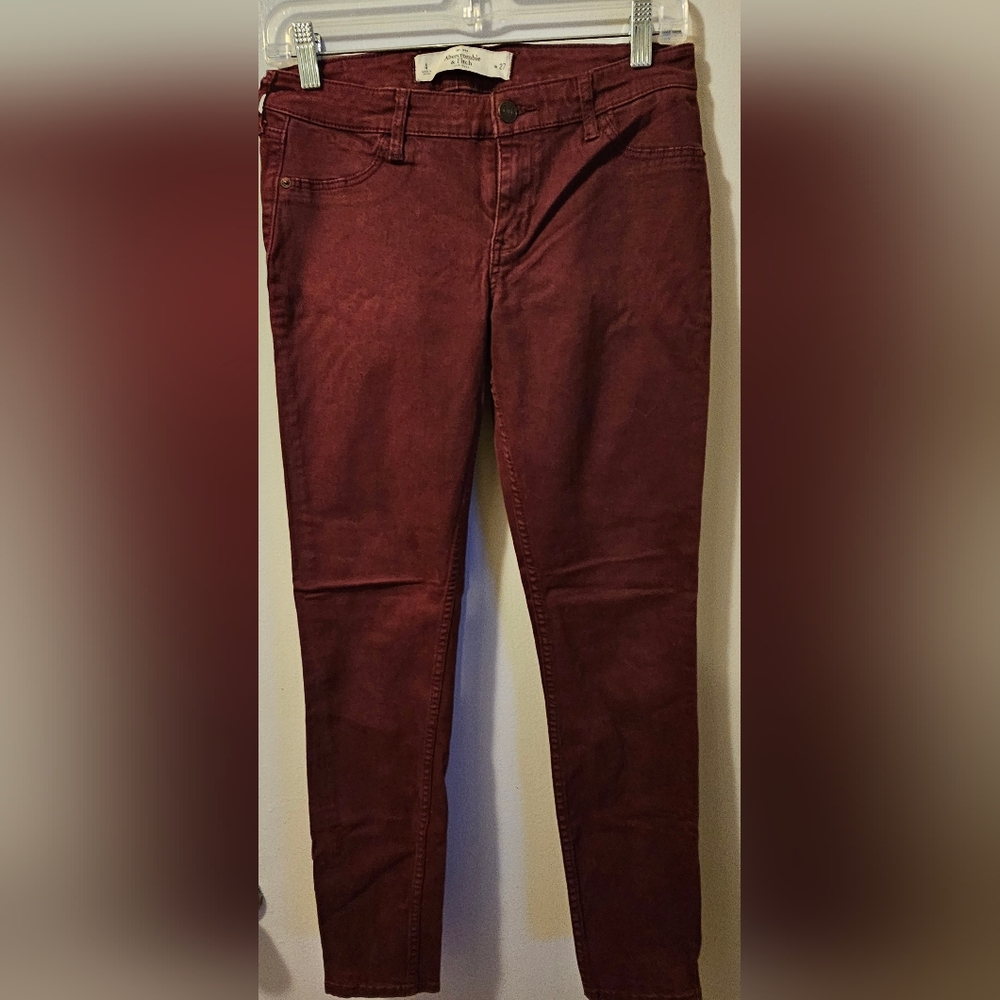 Abercrombie & Fitch Dark‎ Red Jeans Size 4